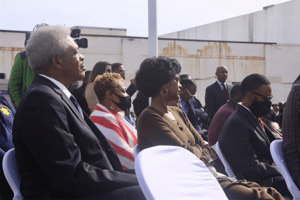 Justices of the Peace (left to right) Jimmy Fisher, Glenda Daniels, Reginald Johnson and County Treasurer Vonysha Goodwin